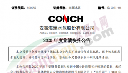 海螺水泥凈利潤351.30億元！同比增加4.58%！