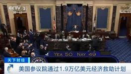 50票贊成，49票反對！1.9萬億美元刺激方案通過！