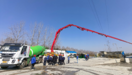 南京中聯(lián)混凝土超高強混凝土生產(chǎn)泵送澆筑試驗成功！